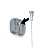 Solohängare UNIQ, tavelhängning för vägg, foto på fästet som skruvas på väggen - Galleriskena