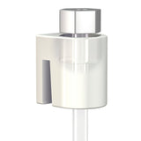 Cylinderkrok, vit hållare för Perlonlina på Museiskena - Galleriskena