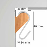 Lina och krokar SET för tavelupphängning på träskena - Galleriskena