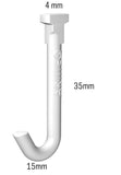 Plastkrok vit Twister, för galleriskena metall - Galleriskena