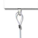 Krok, vit för galleriskena, häng annat än tavlor, kombineras med perlonlina med ögla och krok - Galleriskena