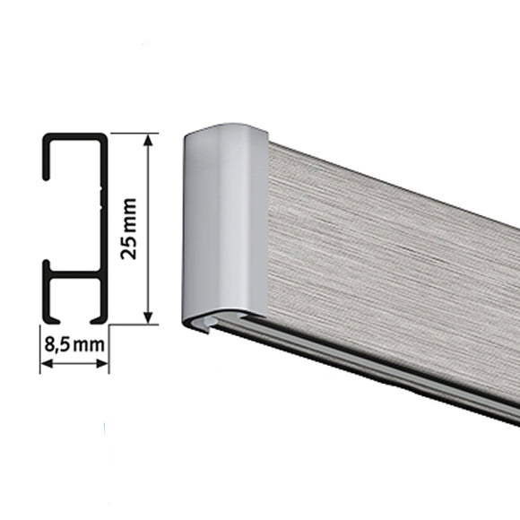Galleriskena Klick silver, måttskiss klick