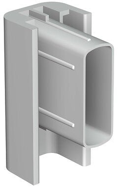 Ändstycke grå till Galleriskena Klick matt silver. Grått ändbeslag till Klick skena matt silver - galleriskena