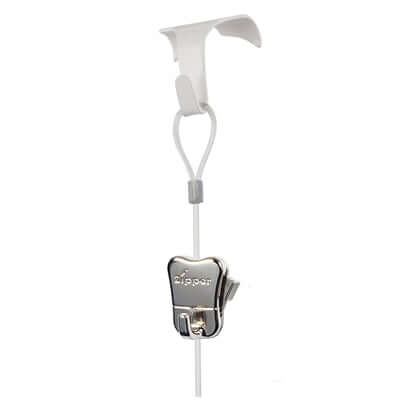 Stas Zipper krok, lina tavellistkrok för träskena - för tavelhängning på träskena - Galleriskena
 - Galleriskena