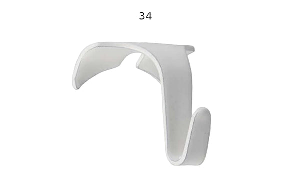 Tavellistkrok vit för träskena, 10 pack - Galleriskena