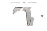 Artiteq tavellistkrok för träskena i tre färger.  Tavellistkrok mindre silver / nickel, mått  -  Galleriskena