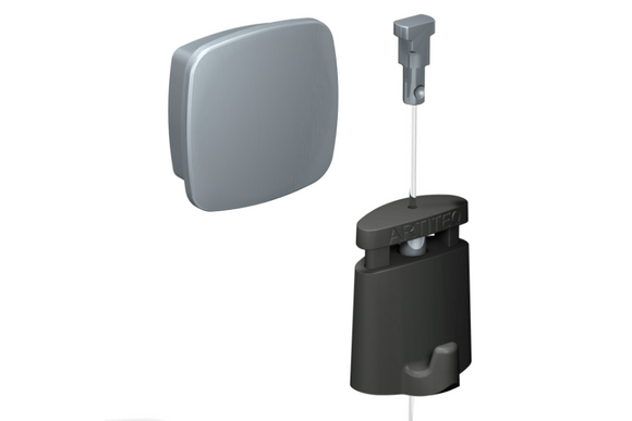 Solohängare UNIQ krok, set tavelhängning för vägg. set med fäste, krok och lina - galleriskena