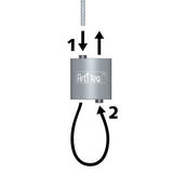 Vajer 200 cm med lås och krok för tavelhängning, set Loop. Stålvajer lås i set Loop - Galleriskena